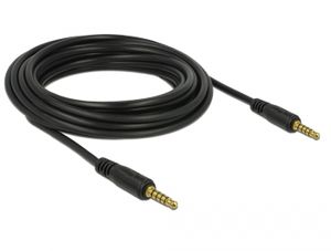 Delock 85699 Stereo Jack Kabel 3,5 mm 5 pin male naar male 5 m zwart