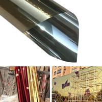 UV-reflecterende One Way privacy decoratie glas venster film sticker breedte: 30cm lengte: 1M (goud)