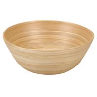 Snackschaaltje / kommetje - D18 x H7 cm - bamboe - naturel - soep / yoghurt / chips