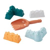 Ecoiffier kasteel zandvormen met schep - 5dlg.