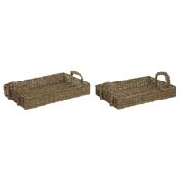 Snackdienblad Home ESPRIT Natuurlijk Tropisch (2 Stuks)