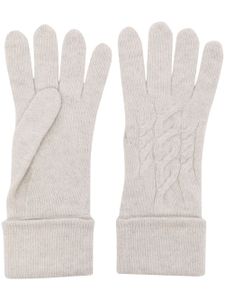 N.Peal gants en maille torsadée - Gris