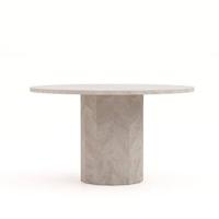 HSM - HSM Collection-Ronde Eettafel Sofia-ø130x75-Wit-Travertine