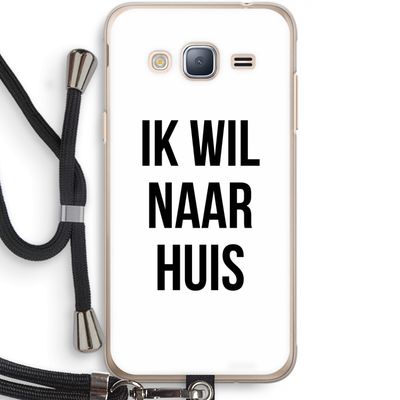 Ik wil naar huis: Samsung Galaxy J3 (2016) Transparant Hoesje met koord