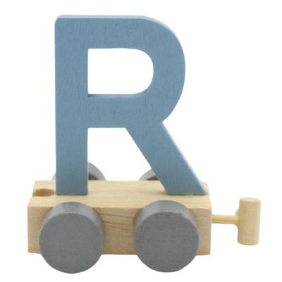 JeP kids houten treinletter R-blauw JeP kids houten treinletter R-blauw