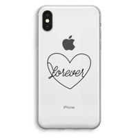 Forever heart black: iPhone XS Transparant Hoesje