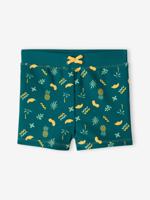 Jongenszwemshort ananasprint smaragdgroen - thumbnail