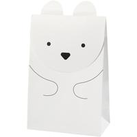 Creativ Company Papieren zakken, ijsbeer, h: 18 cm, afm 6x12 cm, 80 gr, wit, 6 stuk/ 1 doos