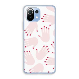 Hands pink: Xiaomi Mi 11 Lite Transparant Hoesje