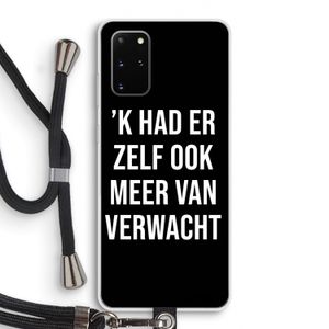 Meer verwacht - Zwart: Samsung Galaxy S20 Plus Transparant Hoesje met koord