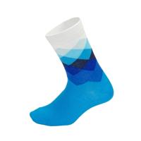 3 Pais kleurrijke mannen sport Running Wearproof ademende paardrijden wandelen sokken (blauw)
