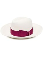Borsalino fédora en paille à design tressé - Tons neutres