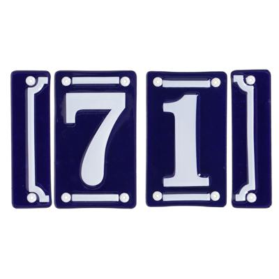 Best for Boots huisnummer 71 - met sierrand - Oudhollands - emaille - blauw/wit