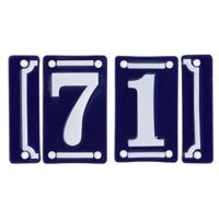 Best for Boots huisnummer 71 - met sierrand - Oudhollands - emaille - blauw/wit
