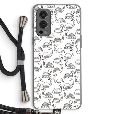 Zwanen: OnePlus Nord 2 5G Transparant Hoesje met koord