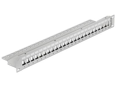 DeLOCK 19″ Keystone Patch Panel 24 Port grey patchpaneel