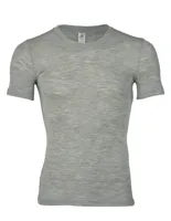 Heren T-Shirt Zijde Wol Engel Natur Kleur Grijs Maat 44 - Small