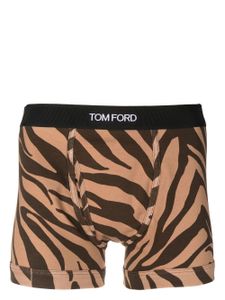 TOM FORD boxer imprimé à bande logo - Marron