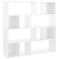 The Living Store Boekenkast Kamerscherm - 105 x 24 x 102 cm - Hoogglans wit