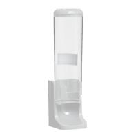 Make up watjes/watten schijfjes houder - dispenser - 26 cm - kunststof - wit - voor 80 watjes