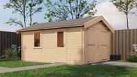 Lugarde Select Blokhut Opheusden met garagedeur 350x500cm - Onbehandeld- Zadeldak- - Lugarde Select