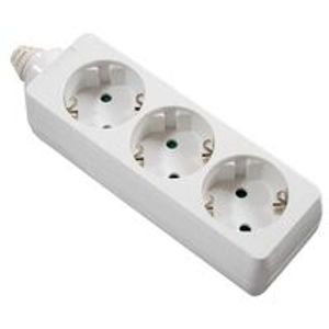 Schwabe Stekkerdoos wit 3 x randaarde zonder kabel