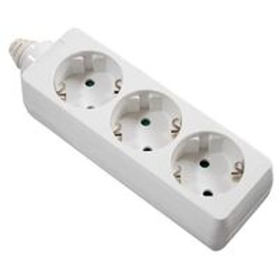 Schwabe Stekkerdoos wit 3 x randaarde zonder kabel