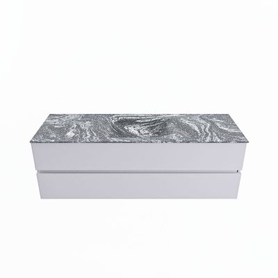 MONDIAZ VICA-DLUX 150cm badmeubel onderkast Cale 2 lades. Inbouw wastafel CLOUD midden zonder kraangat, kleur Lava.