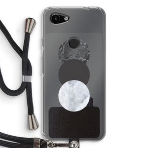 Marmeren cirkels: Pixel 3a Transparant Hoesje met koord