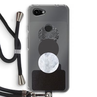 Marmeren cirkels: Pixel 3a Transparant Hoesje met koord