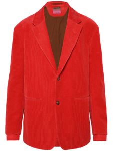 Zegna blazer côtelé à simple boutonnage - Rouge