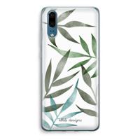 Tropical watercolor leaves: Huawei P20 Transparant Hoesje - thumbnail