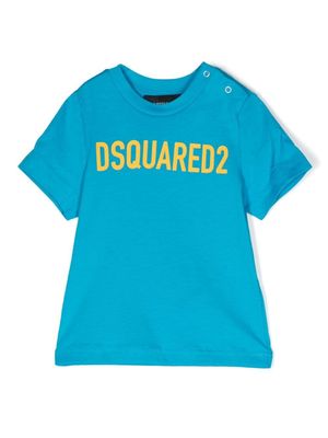 DSQUARED2 KIDS t-shirt en coton à logo imprimé - Bleu