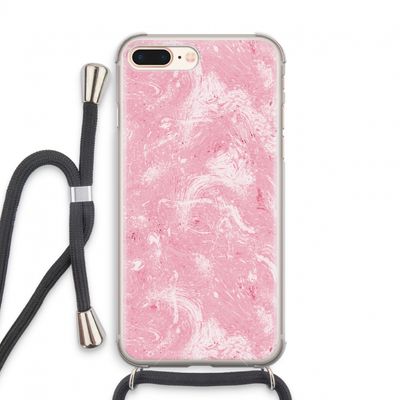 Abstract Painting Pink: iPhone 8 Plus Transparant Hoesje met koord