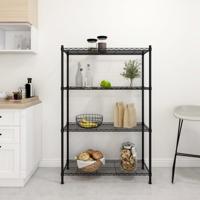 Opbergrek 4-laags 200 kg 90x35x137 cm zwart