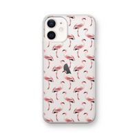 Flamingoprint groen: iPhone 12 Transparant Hoesje