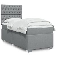 Boxspring met matras stof lichtgrijs 80x200 cm