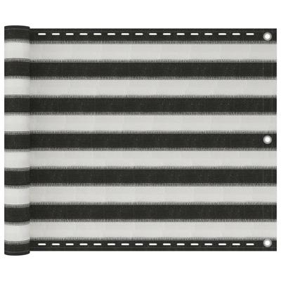 VidaXL Balkonscherm 75x300 cm hdpe antracietkleurig en wit