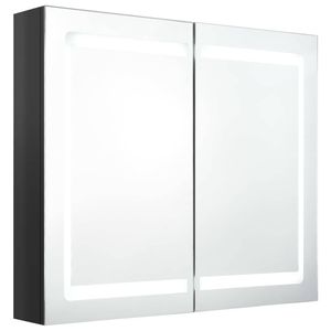 vidaXL Badkamerkast met spiegel en LED 80x12x68 cm glanzend zwart