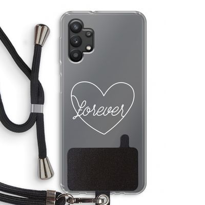 Forever heart pastel: Samsung Galaxy A32 5G Transparant Hoesje met koord