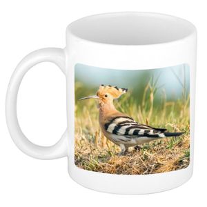 Dieren foto mok hop vogel - vogels beker wit 300 ml