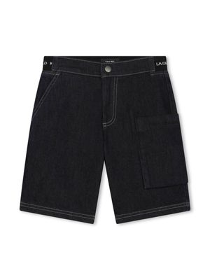 Karl Lagerfeld Kids short en jean à coupe droite - Noir
