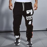 Voor heren Joggingbroeken Jogger Trekkoord Brief Letter en nummer Thermisch Warm Ademend Sportief Sportkleding Weekend Casual / sportief Hiphop Donker Grijs Zwart Micro-elastisch Lightinthebox