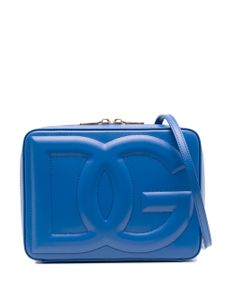 Dolce & Gabbana sac à bandoulière à logo embossé - Bleu