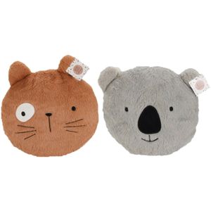 Dieren sierkussen set kinderkamer - koala beer/kat - 32 x 27 cm - polyester