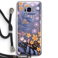 Flowers with blue leaves: Samsung Galaxy S8 Plus Transparant Hoesje met koord