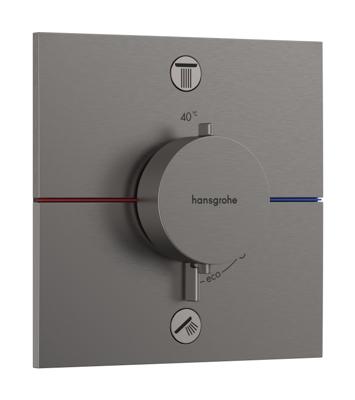 Hansgrohe ShowerSelect Comfort E thermostaat inbouw voor 2 functies met geïntergreerde zekerheidscombinatie volgens EN1717, Brushed Black Chrome