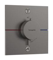 Hansgrohe ShowerSelect Comfort E thermostaat inbouw voor 2 functies met geïntergreerde zekerheidscombinatie volgens EN1717, Brushed Black Chrome