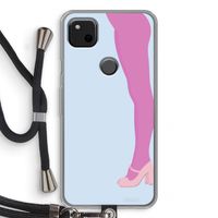 Pink panty: Pixel 4a Transparant Hoesje met koord