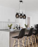 Zwarte hanglamp smokeglas en E27 fitting By Rydens Ebbot Bar